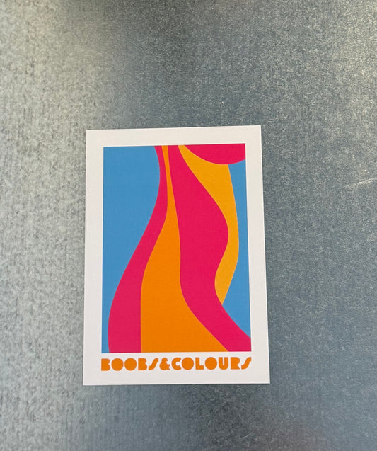 B&C Grafik Postkarte Print Pink/Orange