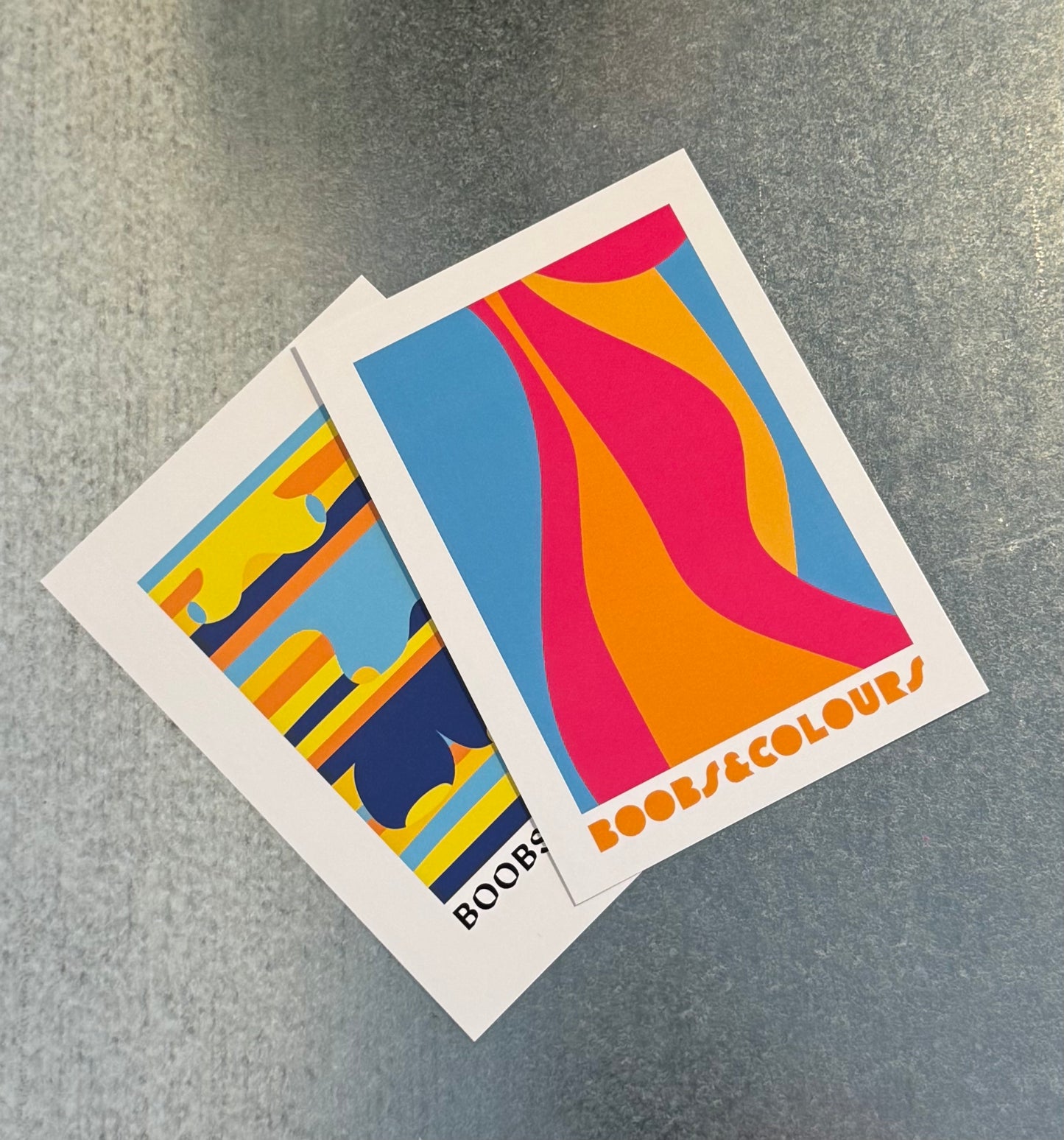 B&C Grafik Postkarte Print Pink/Orange