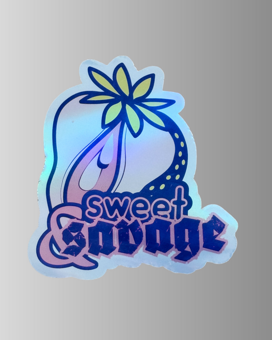 Holographischer Sticker „Sweet&Savage“