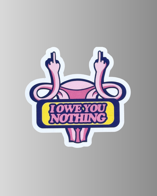 Statement Sticker „I owe you nothing“ (matt)