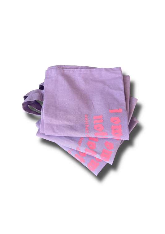 Tragetasche "I owe you nothing" lavendel